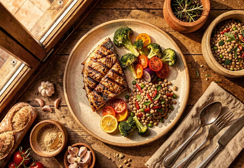 Prato equilibrado mediterrânico