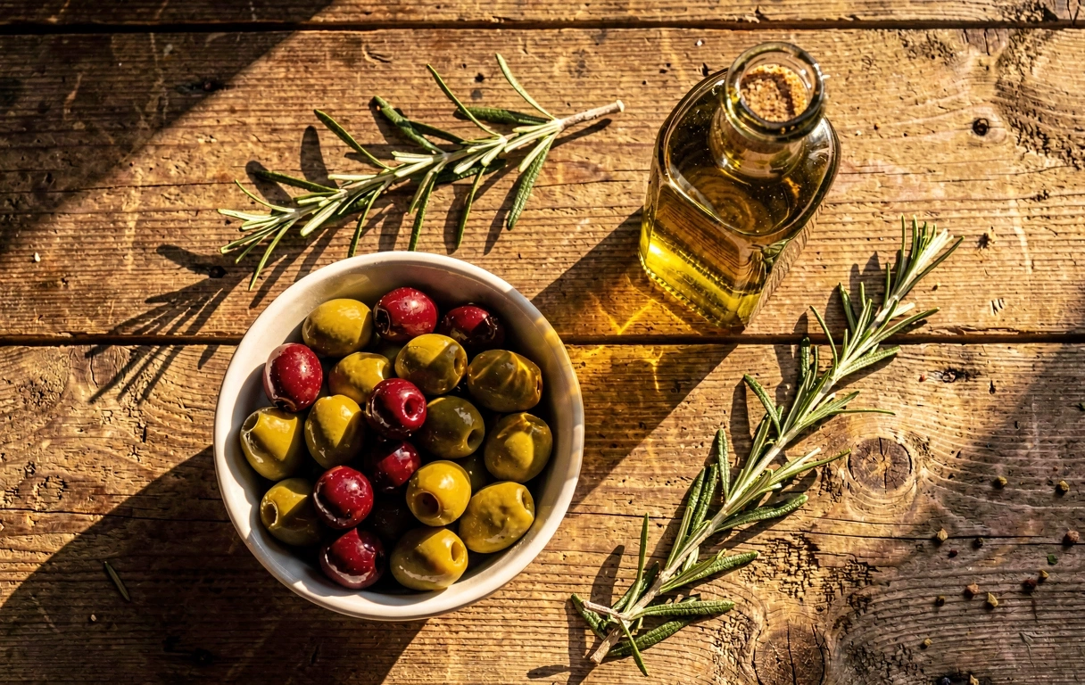 Ingredientes mediterrânicos tradicionais