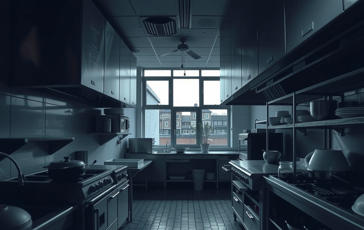 Professional kitchen atmosphere