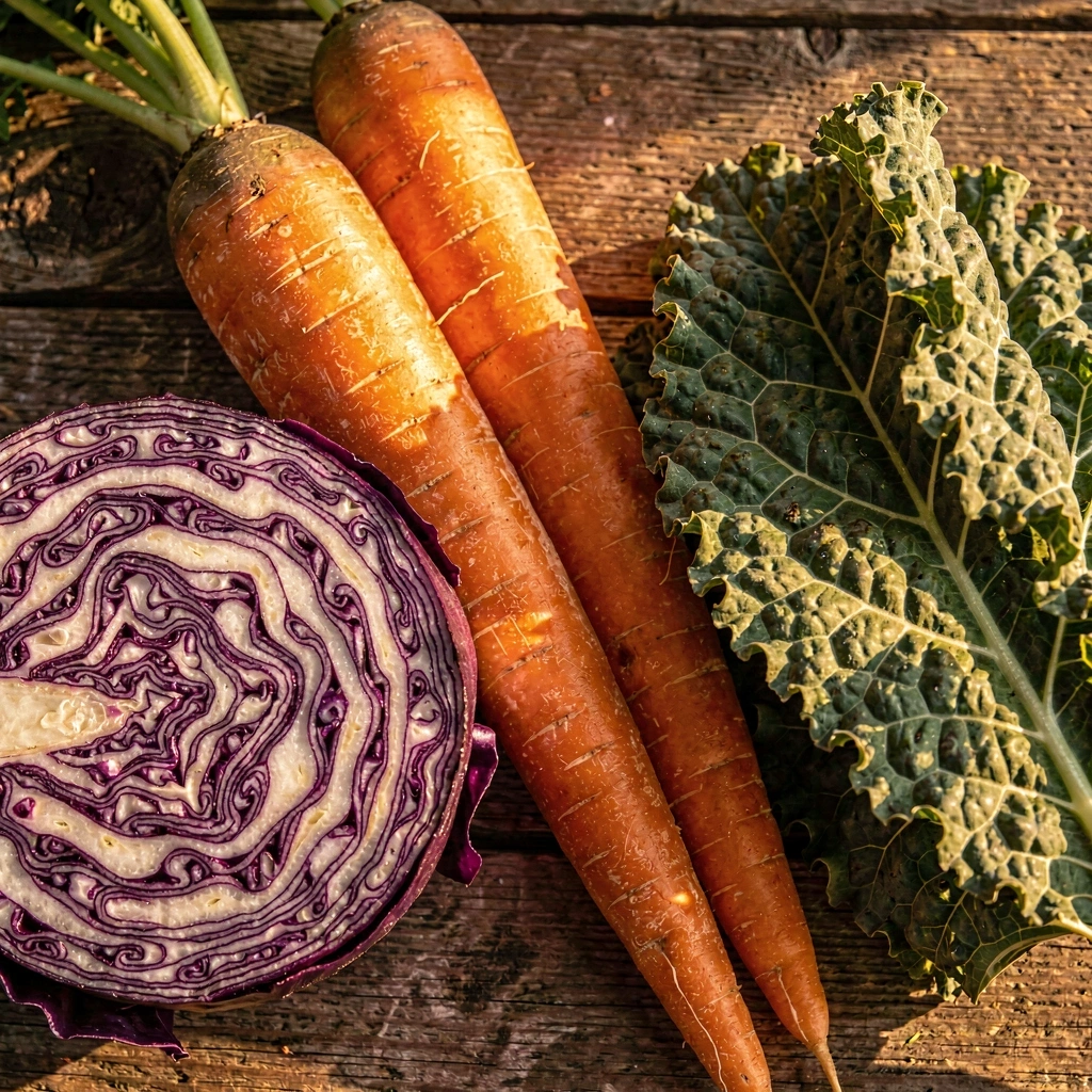 Vegetais crus densos