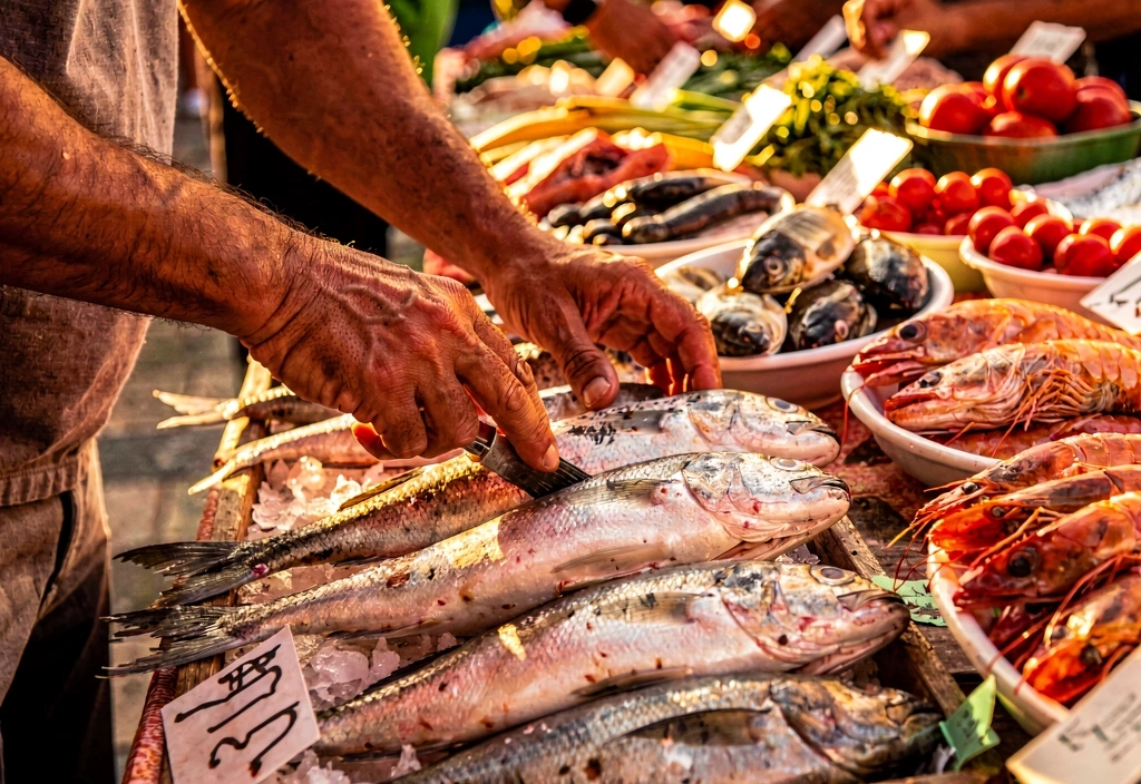 Seleção de ingredientes no mercado